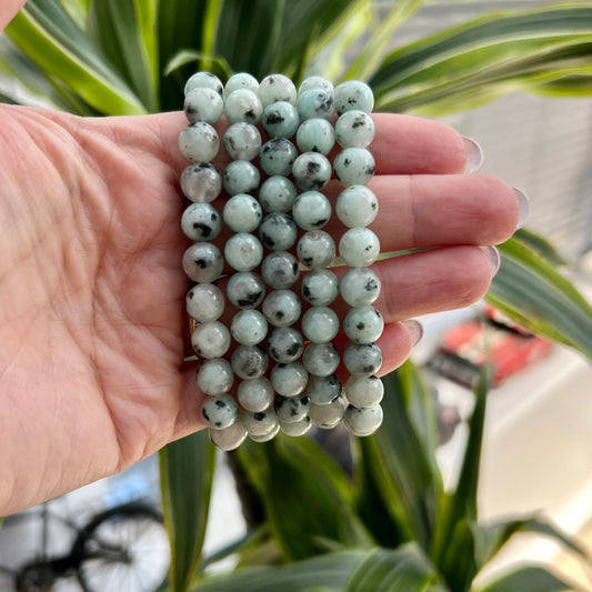 Kiwi Jasper Bead Bracelets