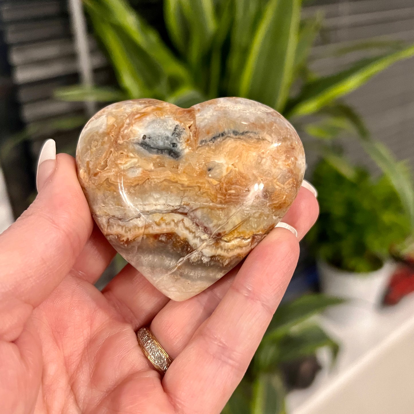 Crazy Lace Agate Hearts